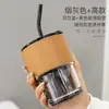 Copo de Bambu Celebridade da Internet Atacado Copo Criativo de Vidro Transparente com Canudo Copo Portátil Estilo Ins para Água com Tampa Copo de Café com Leite