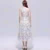 Fuente de mercancías para comercio electrónico transfronterizo: Vestido de encaje estilo francés sin hombros con cintura de lazo, vestido formal de verano de longitud media