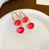 Pendientes de Resina de Fresa, Cereza y Uva Dulces de Verano, Lindos y Femeninos, Pendientes Frescos y Versátiles