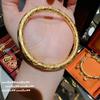Martelo antigo de corte de seda dourada pulseira de enrolar cabaça estrela nova cabaça flor de cinzelamento de mulher rica chinesa colar mais bonito