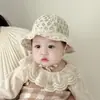 Gorro de Bebé Estilo Primavera y Otoño para Niñas, Elegante Sombrero de Princesa con Adorno de Encaje para Salidas, Sombrero de Sol Estilo Corte para Recién Nacidos