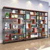 Estante de chão, design simples, para sala de estar ou escritório, com prateleiras de ferro, divisórias de armazenamento e uma unidade de prateleiras simples