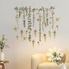 Adhesivos de pared decorativos de vid de flores de planta verde para sala de estar, porche, dormitorio, removibles, de PVC autoadhesivo, pintura, entrega en 24-48 horas