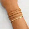 Conjunto de Pulseiras de Venda Quente Transfronteiriça para Mulheres, Pulseiras Empilháveis Multicamadas Europeias e Americanas, Joias Simples Retro de Pérolas Artificiais, Atacado de Fabricantes