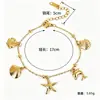 Nuevas Joyas de Acero Inoxidable Chapadas en Oro, Pulseras de Cadena Doble Ojo de Concha Océano para Mujer, Versátiles y Elegantes