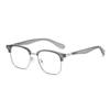 2255 Estilo Coreano Marco para Cejas Anti Luz Azul Gafas Sin Receta Montura Media Montura con Grano de Madera para Miopía con Receta Suministro Exclusivo Transfronterizo