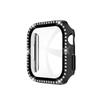 Adecuado para Caja de Apple Watch, Caja Protectora para Apple Watch 9, Caja de PC para Reloj con Película Integrada, Caja Protectora de Cobertura Total Incrustada con Diamantes