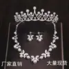 Nuevo tocado de novia 2021 Traje coreano de tres piezas Accesorios de hilo de boda elegantes Accesorios para el cabello Joyería Corona Collar