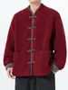 Ropa Gruesa Tradicional China para Hombre, Chaqueta Gruesa Cálida de Lana de Cordero, Nuevo Estilo Chino, Estilo Nacional, Traje Zen Tai Chi, Abrigo Grueso de Talla Grande