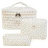 Bolsa de Maquiagem Vertical Transfronteiriça, Grande Capacidade, Bolsa Floral Portátil para Armazenamento de Cosméticos, Necessaire de Viagem