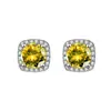 Pendientes Cuadrados Coloridos Exquisitos y Versátiles, Vendidos en Europa y América, Celebridad de Internet, Transmisión en Vivo, Moda con Diamantes Completos, Circonita Microincrustada