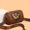 Bolsa Feminina de Couro Estilo Chinês Retro de Alta Qualidade com Bordado de Cavalo Alado, Bolsa Saco Versátil de Grande Capacidade