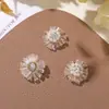 Estilo Fada Doce Bola Diamante Miolo de Flor Pequena Flores com Contas de Cristal Flores de Contas para Montagem Própria Brincos Versáteis de Rua Acessórios para Brincos Anel