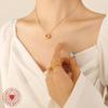 Diseño minoritario coreano costura multicapa elefante bebé collar clavícula femenino acero de titanio chapado en oro real 18K joyería P587