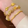 Pulseira de Citrino Loiro com Contas da Sorte e Riqueza - Novo Estilo 2025 para Mulheres, Luxo Acessível, Pulseira Exquisita de Nicho para Atrair Riqueza