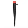 Gotero ajustable de 13 cm para jardín, árboles frutales, jardín, 360 grados, rojo, 8 orificios, varilla integrada, riego por goteo