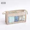 Bolsa de cosméticos de viaje de estilo coreano, sencilla y moderna, de malla de sarga, para artículos de tocador, portátil, para colgar, con forma triangular.