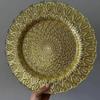 Plato de cristal estilo europeo para hotel, vajilla de banquete, sala de muestras, hogar, baño dorado, base de pavo real, fabricantes, venta al por mayor