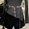 Cadena de Cintura Novedosa Inspirada en lo Vintage Cinturón Versátil para Mujer Accesorio de Moda Y2K Tendencia Nuevo Estilo Plata Antigua