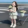 Conjunto de Ropa de Verano Dulce y Hermoso para Niñas, Muy Atractivo, Nuevo Estilo 2026 para Bebés Niñas, Estilo Fresco Top Halter y Shorts de Encaje