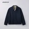 Roupas Masculinas Apo Jaqueta Masculina Transfronteiriça Outono Americana Tendência Versátil Solta Lapela Zíper Duplo Casual Jaqueta Top