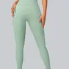Calça de Yoga Longa Esportiva Fitness Respirável de Cintura Alta Alta Elasticidade Sem Costura Verde Cruzada Europeia e Americana para Mulheres
