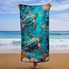 Nueva toalla de playa de microfibra con diseño de tortuga transfronteriza, superventas en Amazon, absorbente, de secado rápido, resistente a la arena