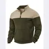 Nuevo Sudadera Pulóver de Media Cremallera Bloques de Color de Venta Caliente Transfronteriza de Fábrica Fuente Amazon Temu Moda Casual para Exteriores