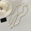 Estrela em forma de água doce pérola dupla camada colar mulheres moda Internet popular ins simples elegante nicho luz luxo clavícula cadeia joias