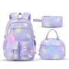 Nueva mochila escolar transfronteriza para niñas de primaria y secundaria, ligera y que reduce la carga, juego de tres piezas para estudiantes, mochila de doble hombro, Amazon