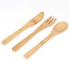 Juego de Tres Piezas de Cuchillo, Tenedor y Cuchara de Bambú Vajilla para Comida Occidental Cuchillo y Cuchara para Pastel Juego Portátil para Exterior Cuchillo, Tenedor y Cuchara