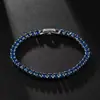 Pulsera de Zirconia Azul Zafiro Gota de Agua Brillante para Mujer, Lujo Ligero, Exquisita, de Nicho, Alto Valor Estético, Regalo para Mejor Amiga, Tendencia de Moda Personalizada