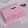 Bufanda de Color Sólido para Mujer Invierno Nueva Engrosada y Cálida Estilo Coreano Estudiante Versátil Monocromática Borla Bufanda Chal Imitación Cachemir