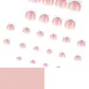 Piezas de Uñas de Dedo del Pie Blancas Sencillas Estilo Francés con Brillo Plateado para Uñas Artísticas, Puntas de Uñas Portátiles, Más Vendidas Transfronterizas