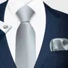 2026 Novo Modelo Formal Cor Sólida Conjunto de Gravata, Lenço de Bolso e Abotoaduras Masculino Grande Quantidade em Estoque
