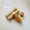 Tubo de Madera de Bambú de Tres Secciones para Labial, Tubo para Bálsamo Labial, Tubo para Barra de Labios, Tubo para Bálsamo de Hierba Morada, Tubo de Empaque Vacío de Madera de Bambú, Tubo Vacío con Grabado de Logo