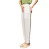 Calça Feminina de Linho Cropped Hallen Nova Verão 2024 Simples Versátil Cobre o Quadril Cintura Alta Emagrecimento Solta Casual