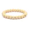 Pulsera de cuentas de madera coloridas minimalista popular transfronteriza, pulsera elástica de cuentas, joyería estilo dopamina de lujo ligero europeo y americano