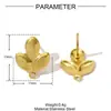 Pendientes de Acero de Titanio con Forma de Estrella, Flor y Corazón Estilo Ins para Mujer, Joyería Geométrica Simple de Acero Inoxidable, Accesorios