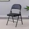 Silla plegable moderna de metal y hierro para uso casual, oficina en casa, entrenamiento, con respaldo, silla para computadora