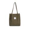 Bolsa de Veludo Cotelê Bolsa de Lona Feminina Grande Capacidade Bolsa de Compras Estilo Literário Preppy Bolsa Transversal Bolsa Tote Bolsa de Ombro Versátil