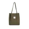 Bolsa de Veludo Cotelê Bolsa de Lona Feminina Grande Capacidade Bolsa de Compras Estilo Academia de Artes Bolsa Transversal Bolsa Tote Bolsa de Ombro Versátil