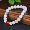 Jade Dorado de Seda Natural de Xinjiang Flor Flotante Pulsera de Jade DIY para Mujer Pulsera de Cuentas Redondas Verdes de Tianshan Suministro en Vivo