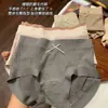 Roupa íntima feminina Maillard canelada, 100% algodão, sem costura, justa ao corpo, tamanho grande, forro 100% algodão antibacteriano 7A, cintura média