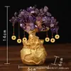 Árvore da Fortuna Citrino Atacado Decoração de Casa Bolsa de Dinheiro de 6 Furos Árvore do Dinheiro Artesanato para Negócios Presente Ornamento