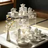 Vajilla de Porcelana: Juego de Té de Ceniza de Madera, Juego de Té Kung Fu, Tetera Doméstica, Gaiwan, Taza de Maestro, Taza de Té, Taza para Compartir, Posavasos, Taza de Té
