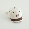 Nuevo Sombrero de Comercio Exterior Lindo Sombrero Hip-Hop para Bebé Gorra de Béisbol de Ala Corta con Letra Ok Gorra con Visera para Niños Primavera y Otoño