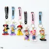 Llavero colgante de dibujos animados de Mickey y Minnie, lindo llavero de bolsa de pareja de Mickey Mouse y Pato Donald, figura decorativa