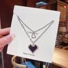 Collar de Acero de Titanio con Corazón de Amor de Moda que No se Desvanece para Mujer Diseño de Joyería Nicho de Verano Colgante Cadena Clavicular de Alta Gama Venta al por Mayor