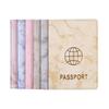 Etiqueta de equipaje transfronteriza en stock, tarjetero para pasaporte, traje estilo INS marmoleado, funda protectora para pasaporte de PU, bolsa para pasaporte y certificado